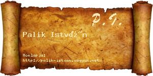 Palik István névjegykártya